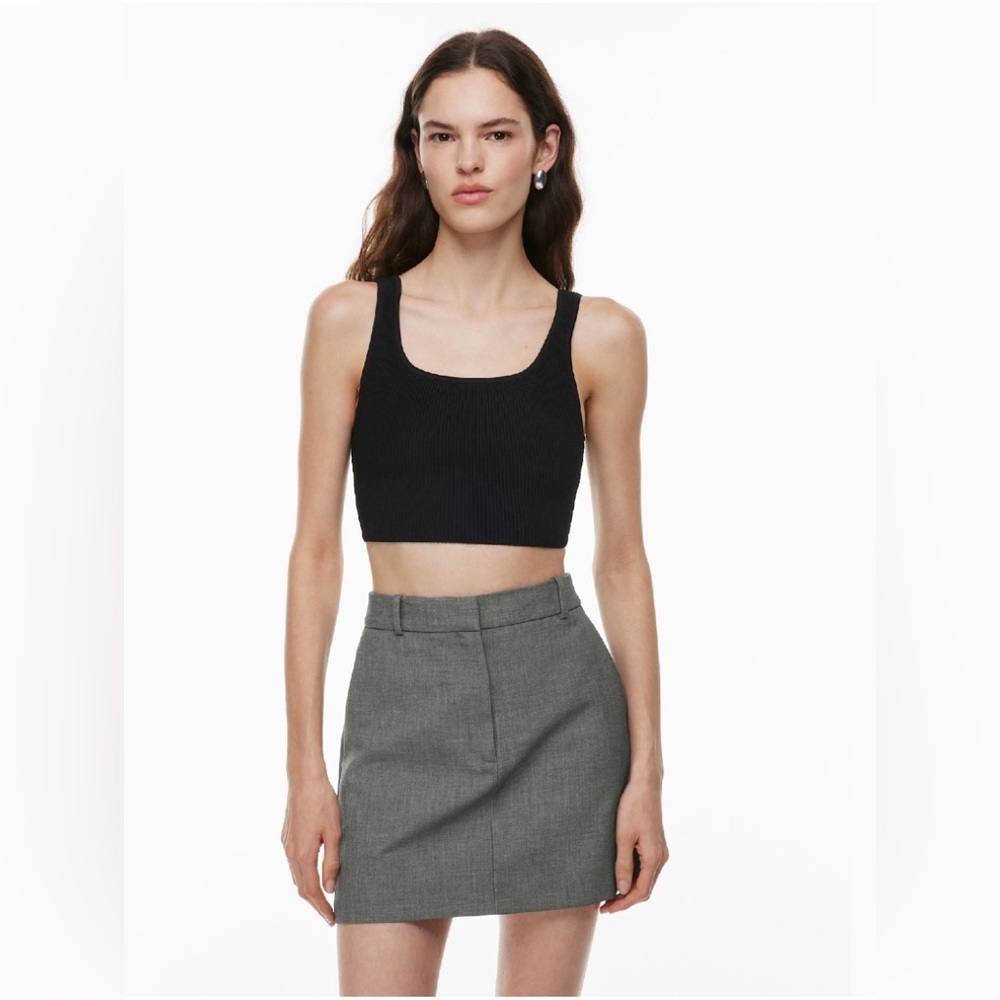 Babaton Sculpt Knit Squareneck Cropped Top